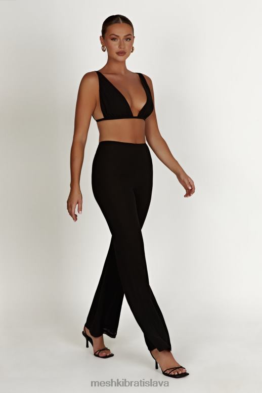 Meshki sedmokráska šifónový top oblečenie čierna 4N0F61211