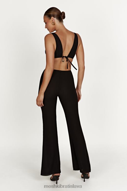 Meshki sedmokráska šifónový top oblečenie čierna 4N0F61211