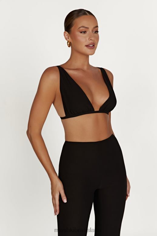 Meshki sedmokráska šifónový top oblečenie čierna 4N0F61211