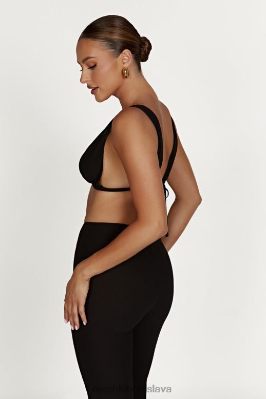 Meshki sedmokráska šifónový top oblečenie čierna 4N0F61211