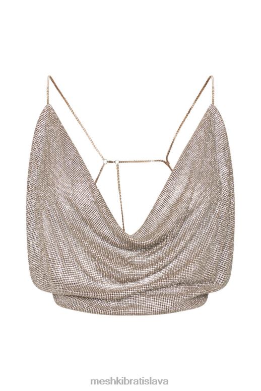 Meshki shanice glomesh drape top oblečenie zlato 4N0F6954