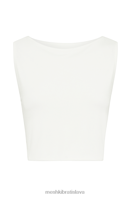 Meshki suri slinky cowl back top oblečenie biely 4N0F6788