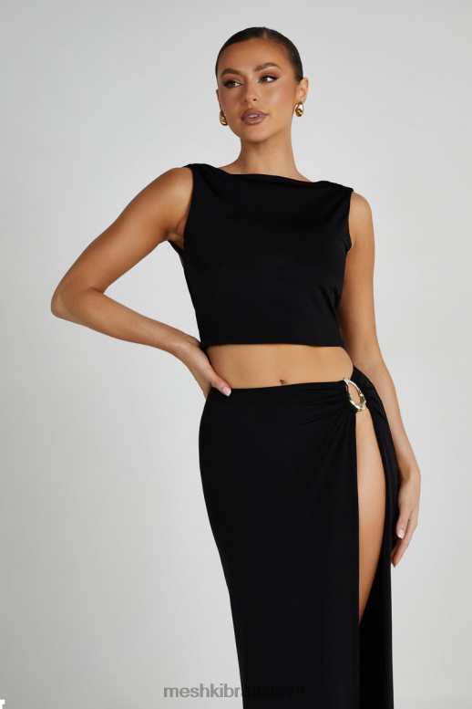 Meshki suri slinky cowl back top oblečenie čierna 4N0F6789