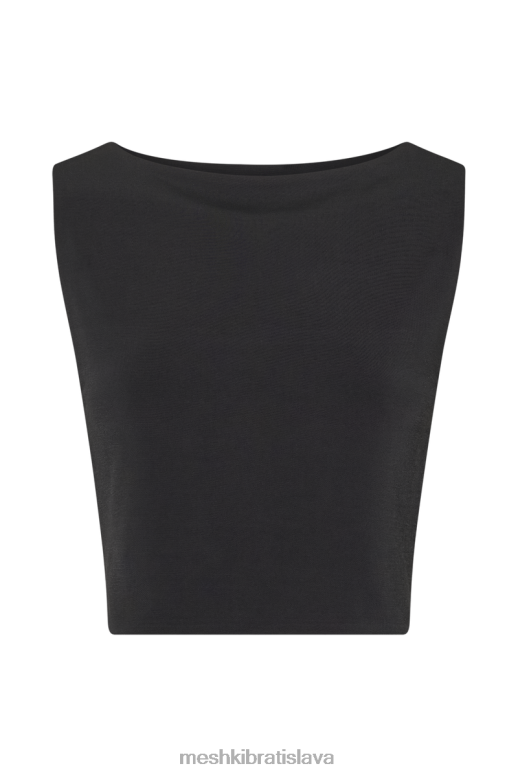 Meshki suri slinky cowl back top oblečenie čierna 4N0F6789