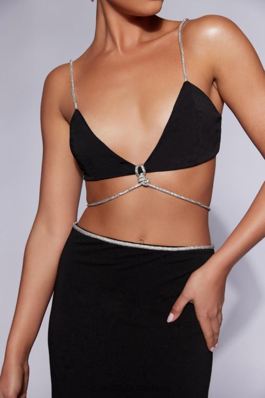 Meshki sweeney diamante bralette top oblečenie čierna 4N0F61097