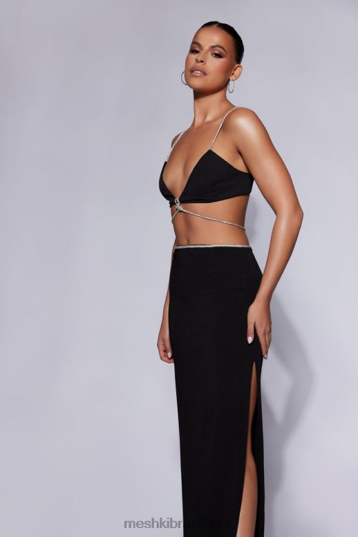 Meshki sweeney diamante bralette top oblečenie čierna 4N0F61097