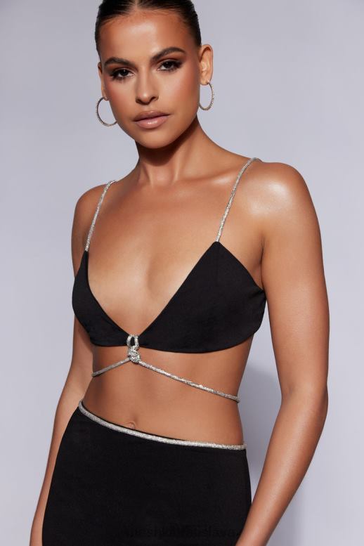 Meshki sweeney diamante bralette top oblečenie čierna 4N0F61097