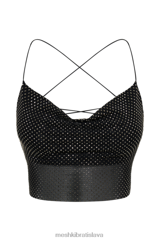 Meshki tamra strappy diamante top oblečenie čierna 4N0F6786
