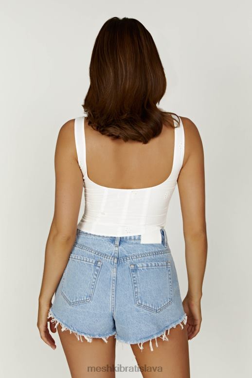 Meshki top z bavlny melanie anglaise oblečenie biely 4N0F6766