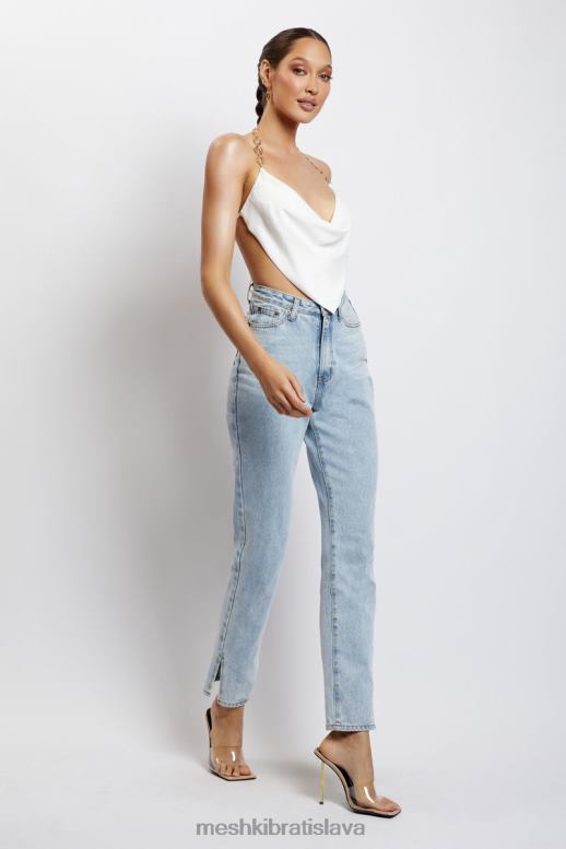 Meshki top zlatá retiazka brianna cowl oblečenie biely 4N0F61181