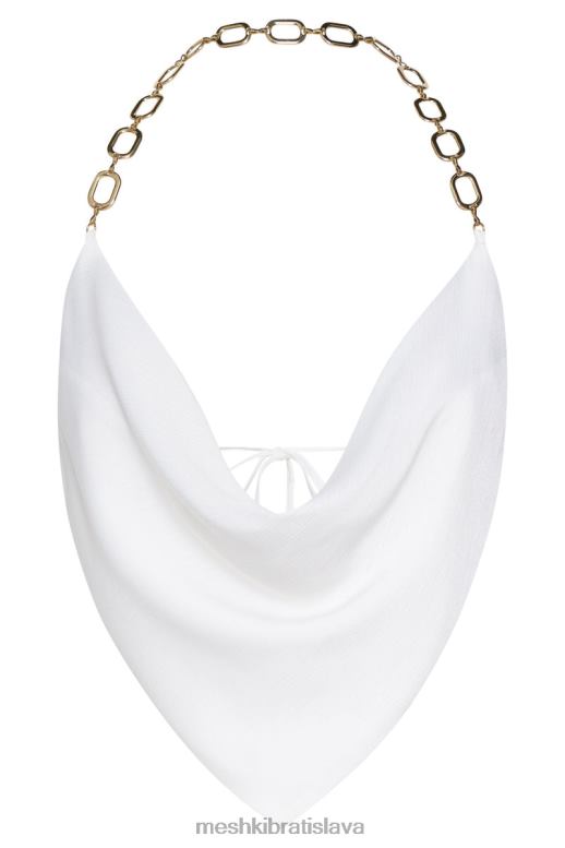 Meshki top zlatá retiazka brianna cowl oblečenie biely 4N0F61181