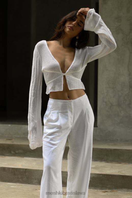 Meshki top zo zmesovej priadze debra oblečenie biely 4N0F6858