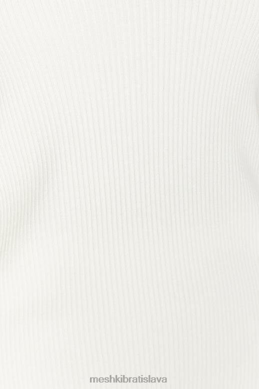 Meshki violové úpletové tielko s golierom oblečenie biely 4N0F6929