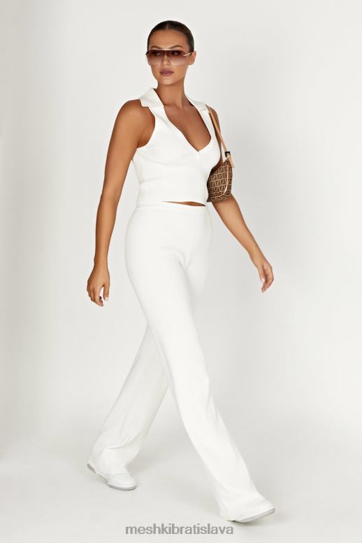 Meshki violové úpletové tielko s golierom oblečenie biely 4N0F6929