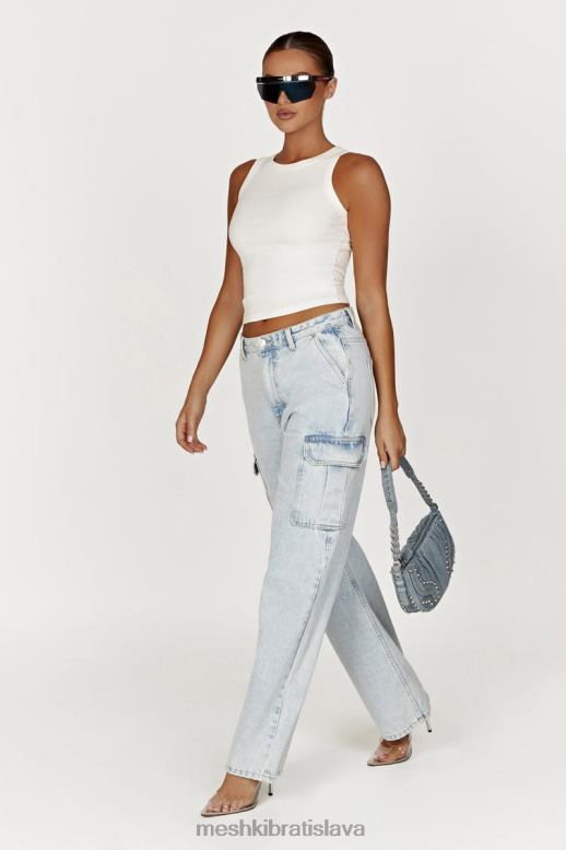 Meshki zanna rebrované tielko oblečenie biely 4N0F6863