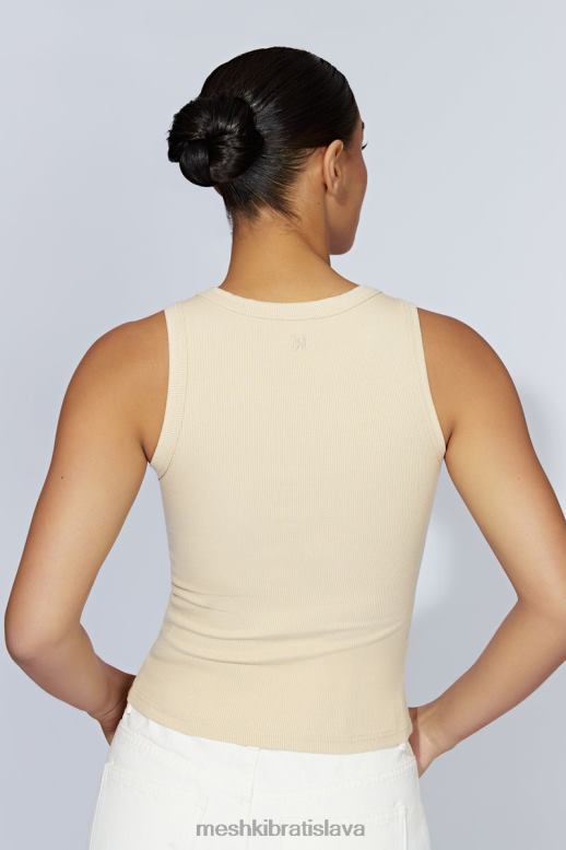 Meshki zanna rebrované tielko oblečenie krém 4N0F61069
