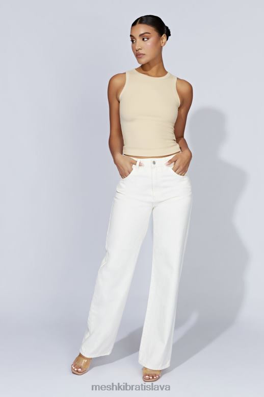 Meshki zanna rebrované tielko oblečenie krém 4N0F61069