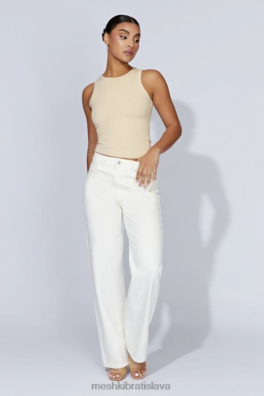 Meshki zanna rebrované tielko oblečenie krém 4N0F61069