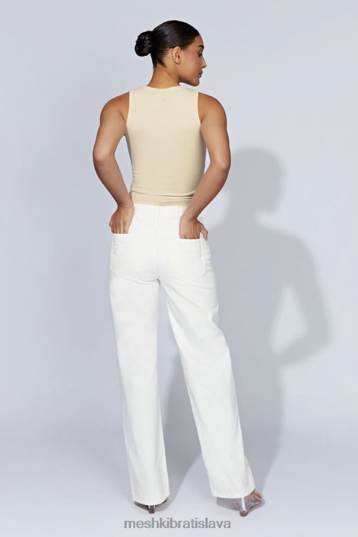 Meshki zanna rebrované tielko oblečenie krém 4N0F61069