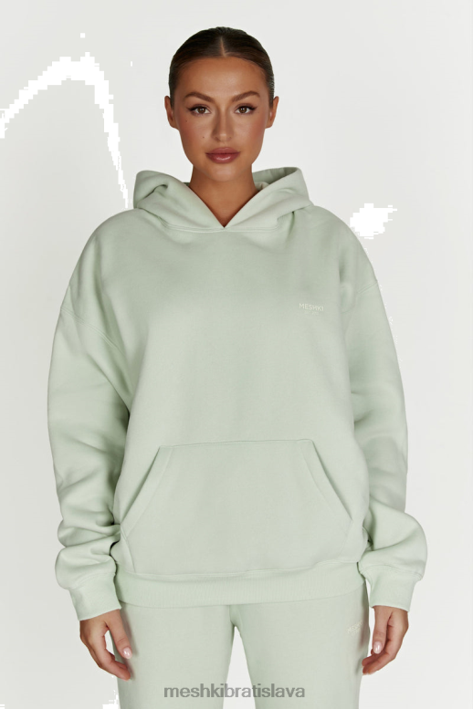 Meshki bernie oversized mikina s kapucňou oblečenie svetlý šalvia 4N0F6933