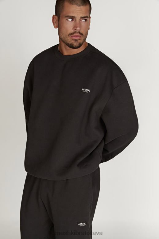 Meshki fénix oversized sveter s posádkou oblečenie súmrak čierna 4N0F6809