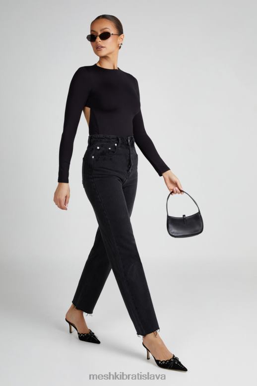 Meshki Recyklované body wrenley s dlhým rukávom oblečenie čierna 4N0F6836