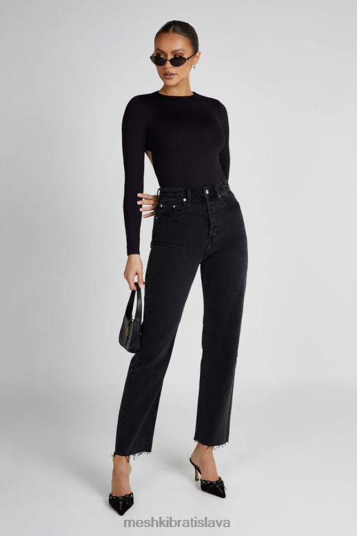 Meshki Recyklované body wrenley s dlhým rukávom oblečenie čierna 4N0F6836