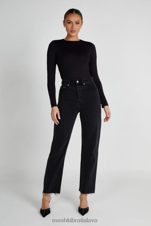 Meshki Recyklované body wrenley s dlhým rukávom oblečenie čierna 4N0F6836