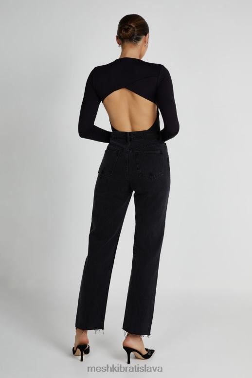 Meshki Recyklované body wrenley s dlhým rukávom oblečenie čierna 4N0F6836