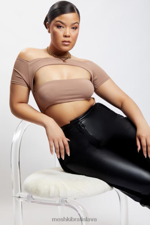 Meshki breanna vystrihla body oblečenie svetlo hnedá 4N0F61220