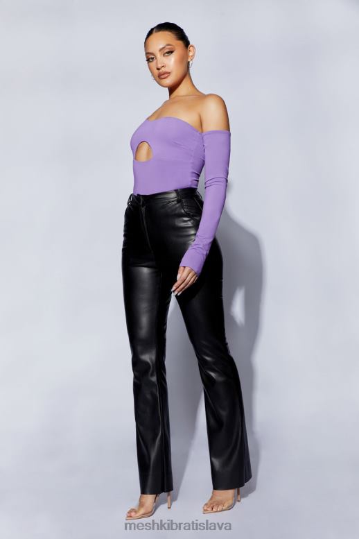 Meshki lexi jedno rameno vystrihnuté body oblečenie Fialová 4N0F61093