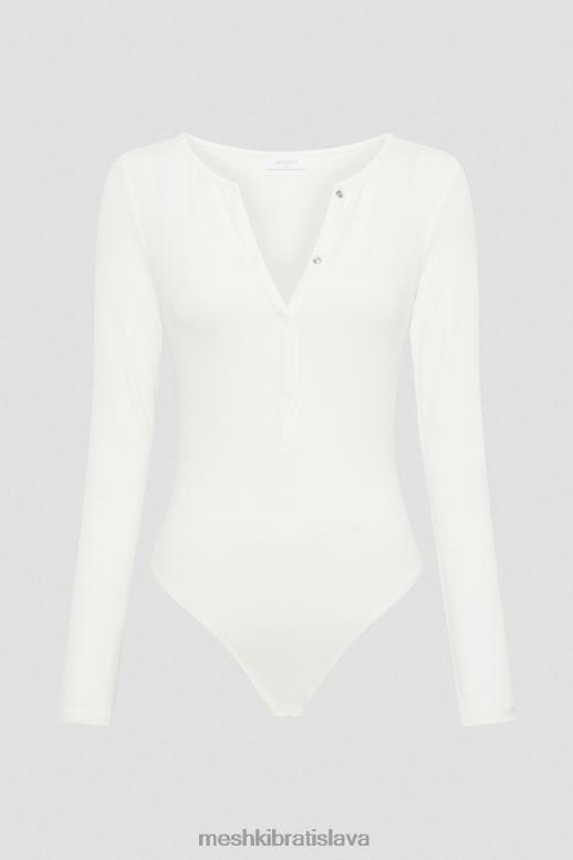 Meshki naomi body s dlhym rukavom oblečenie biely 4N0F6925