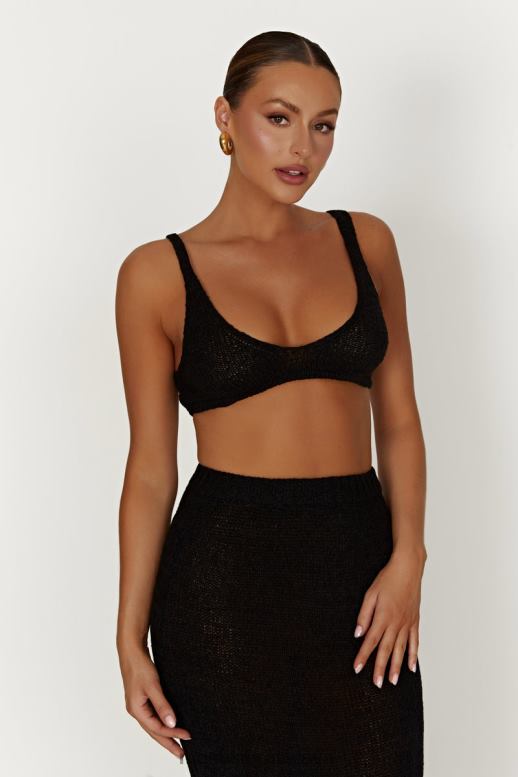 Meshki mary pletená braletka oblečenie čierna 4N0F6891