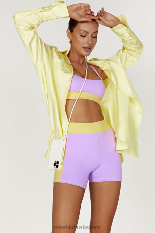 Meshki nickie dvojfarebná športová braletka oblečenie lila/žltá 4N0F61059