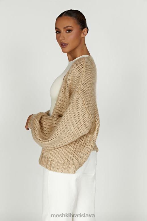 Meshki irina hrubý pletený kardigan oblečenie taupe 4N0F61627
