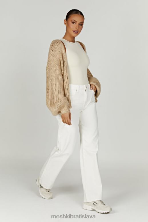 Meshki irina hrubý pletený kardigan oblečenie taupe 4N0F61627