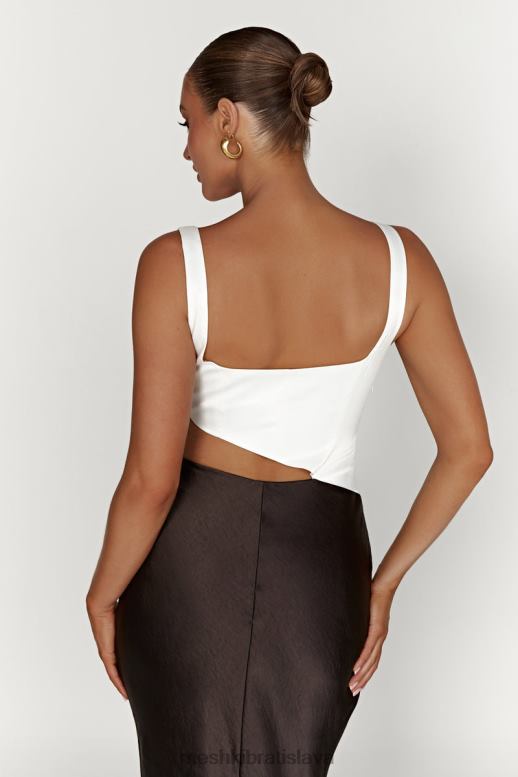 Meshki Gianna dvojfarebné prestrihnuté maxi šaty oblečenie čierna 4N0F6415