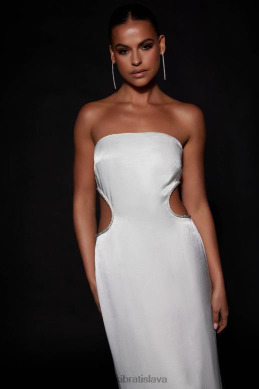 Meshki Maxi šaty s diamantovým výstrihom oblečenie biely 4N0F6689