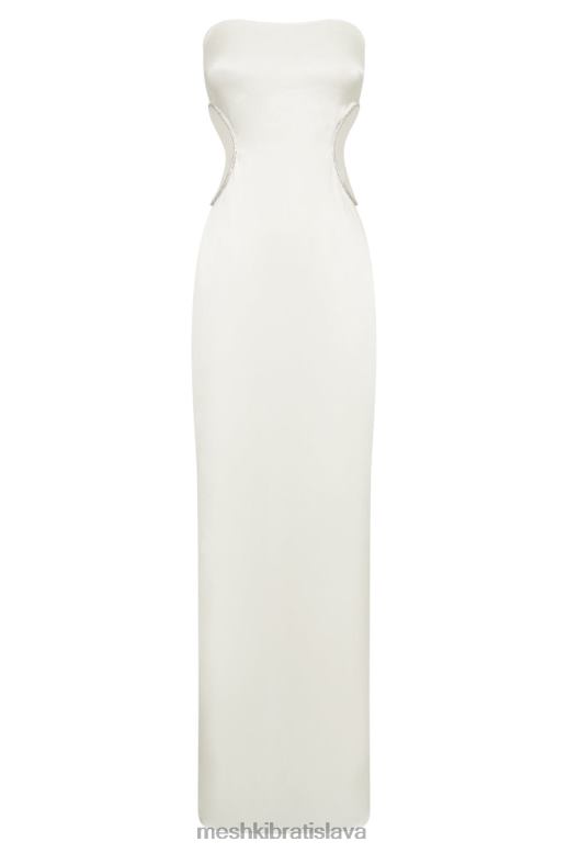 Meshki Maxi šaty s diamantovým výstrihom oblečenie biely 4N0F6689