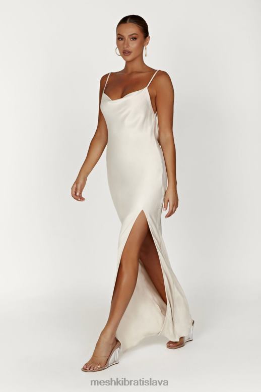 Meshki Maxi šaty s nefritovou kapucňou a výstrihom oblečenie kosť 4N0F6268