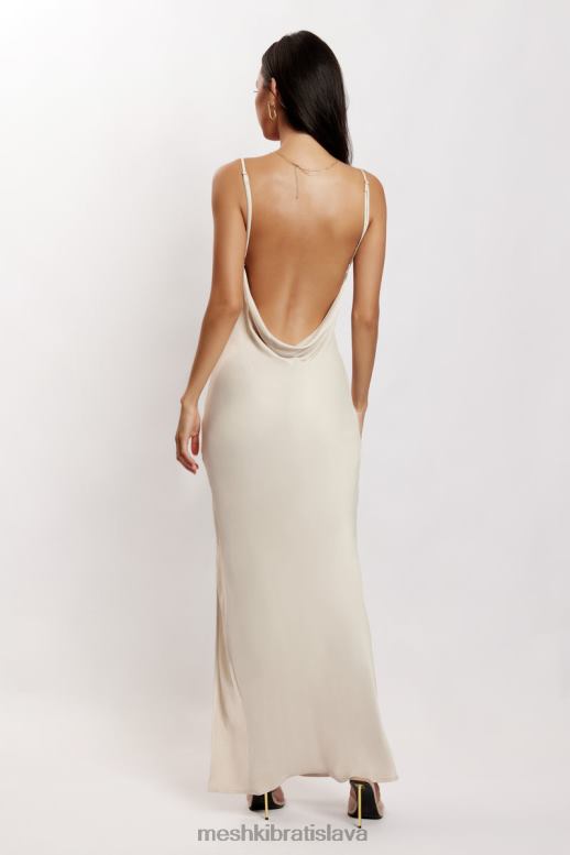 Meshki Maxi šaty s nefritovou kapucňou a výstrihom oblečenie kosť 4N0F6268