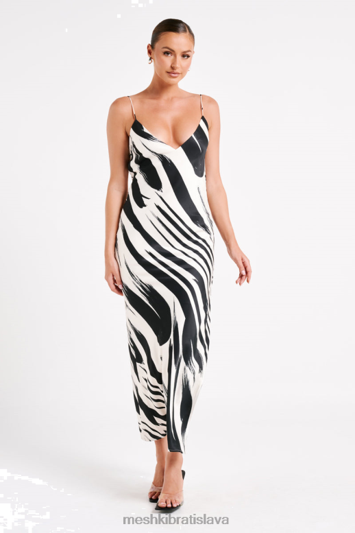 Meshki Maxi šaty s potlačou emmanuela oblečenie abstraktná tlač 4N0F617