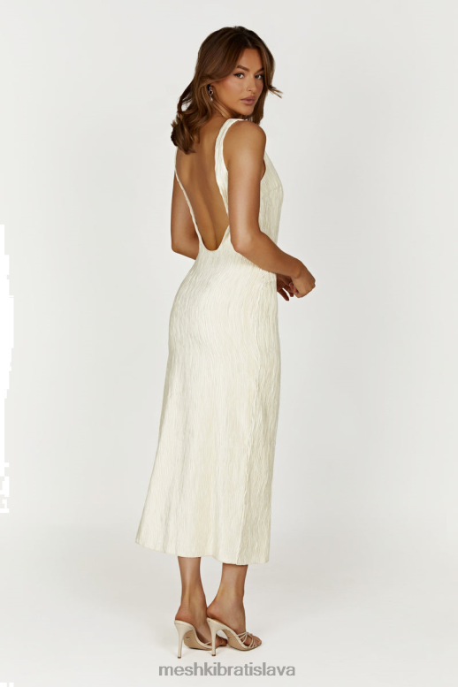 Meshki Maxi šaty theia plisse oblečenie slonovina 4N0F6335