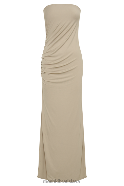 Meshki Maxi šaty z recyklovaného nylonu astraea oblečenie taupe 4N0F6303