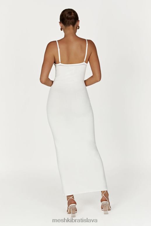 Meshki Pletené maxi šaty maia pointelle oblečenie biely 4N0F6317