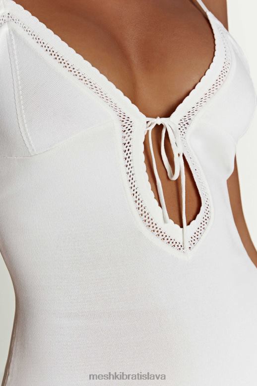 Meshki Pletené maxi šaty maia pointelle oblečenie biely 4N0F6317