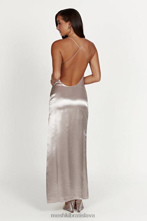 Meshki Whitney wetlook maxi šaty oblečenie bronz 4N0F6246
