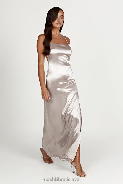 Meshki Whitney wetlook maxi šaty oblečenie bronz 4N0F6246