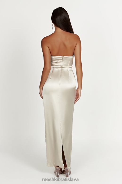 Meshki alanis maxi šaty bez ramienok oblečenie šampanské 4N0F6336