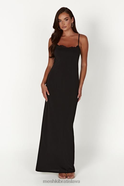 Meshki amorette čipkované maxi šaty oblečenie čierna 4N0F6287